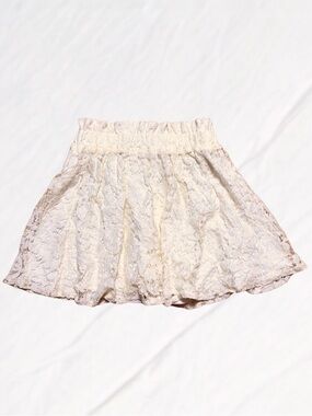 Ivory Cream Lace Coquette Miniskirt